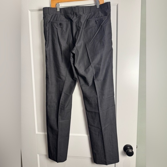 Hugo Boss Mens Ray Charles US Pants 36R gray stripe wool blend - Picture 3 of 11